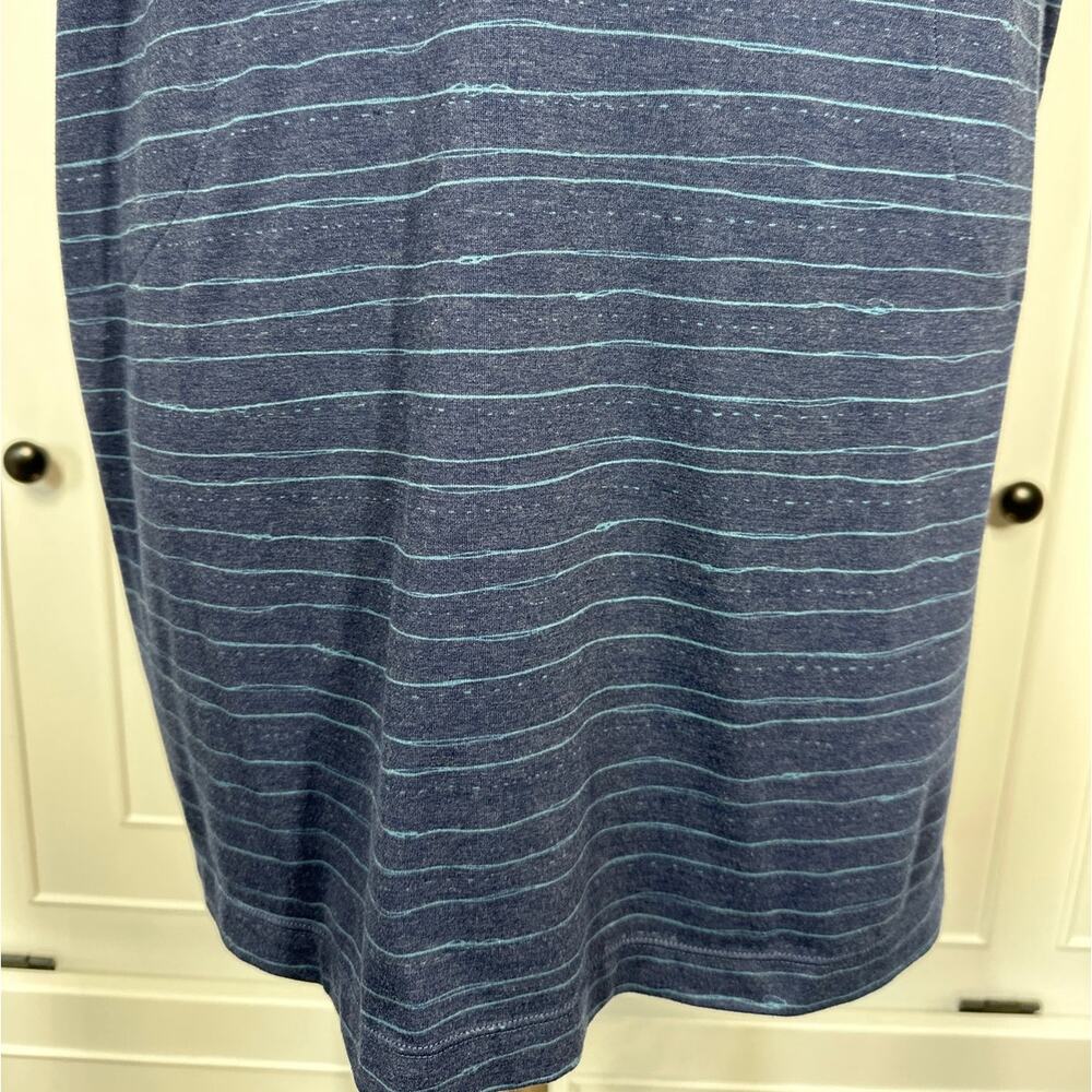 Title Nine Hiolani T-Shirt Dress Blue Mizikuru Print Golf Stretch Knee Length L - Picture 3 of 12
